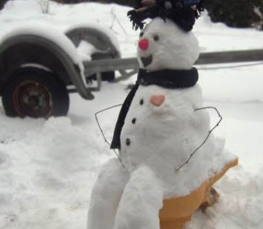 snowman on toilet